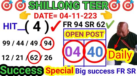 shillong teer hit number fr sr|Shillong Teer Result .